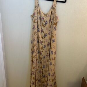 Floral Sleeveless Maxi Dress - Cream